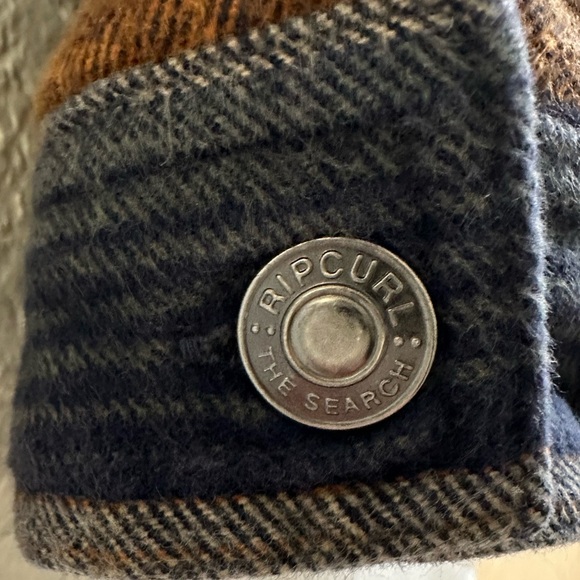 Rip Curl Sherpa Lined Striped Jacket Zip Front Size M - Picture 10 of 15